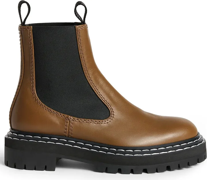 Lug Sole Contrast-Stitch Combat Boots - Image 2