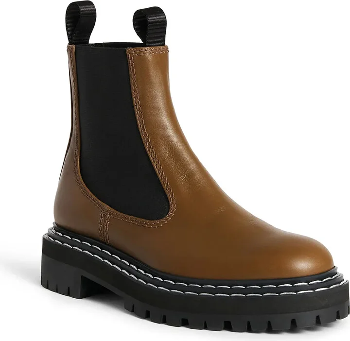 Lug Sole Contrast-Stitch Combat Boots - Image 3