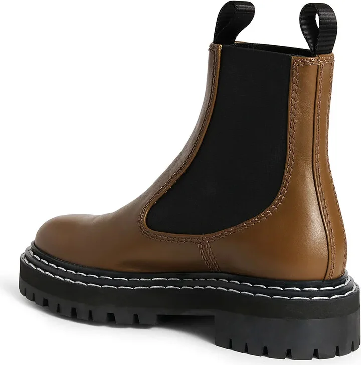 Lug Sole Contrast-Stitch Combat Boots