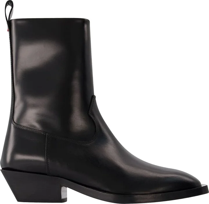 Luis 35Mm Square Toe Block in leatherHeel Ankle Boot