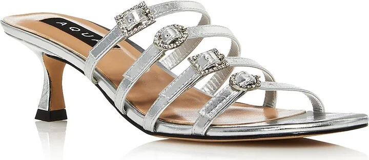 Luis Womens Faux Leather Slip On Strappy Sandals