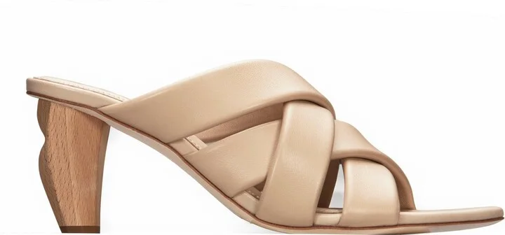 Luisa Padded Low Heel In Colour Warm Taupe Size 35 - Image 2