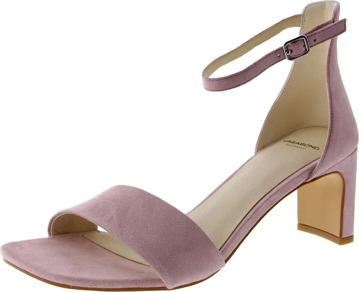 Luisa Womens Suede Ankle Strap Block Heel