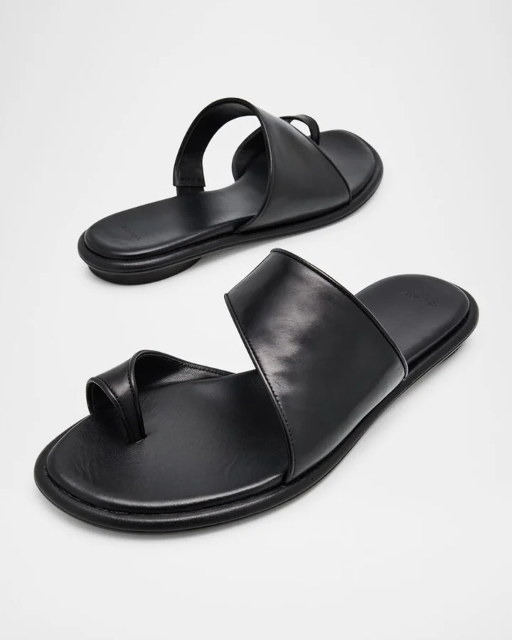 Lukas Leather Toe-Ring Slide Sandals - Image 5