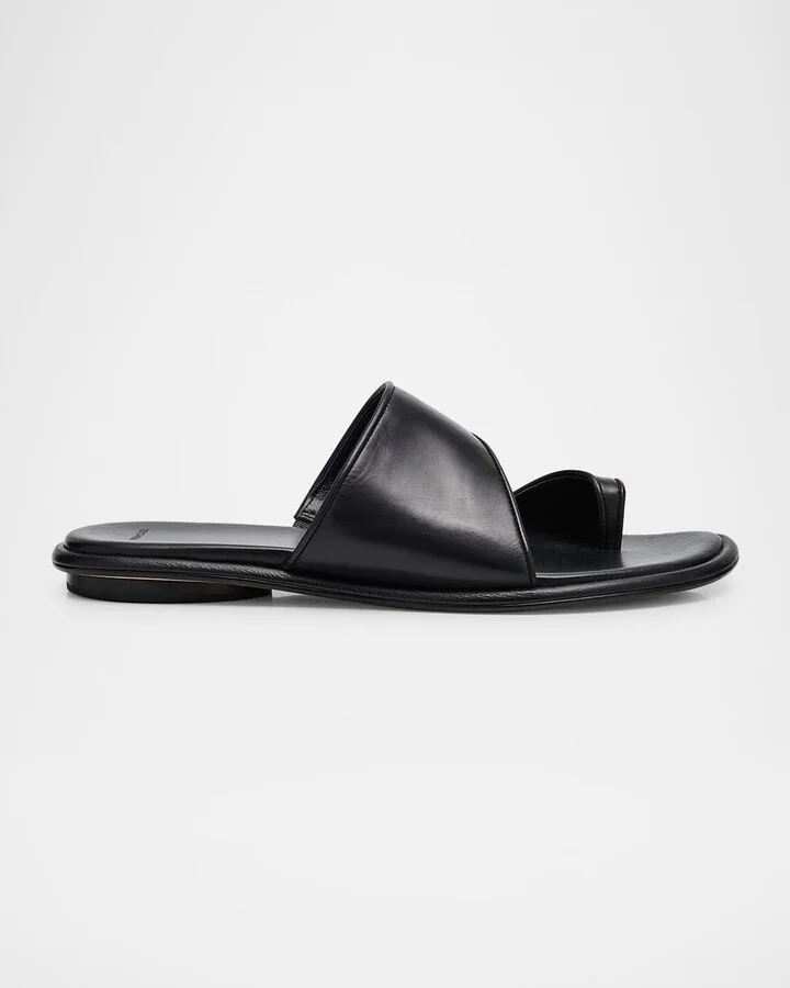 Lukas Leather Toe-Ring Slide Sandals