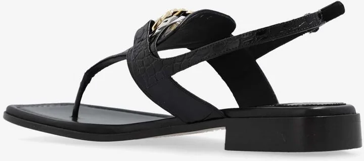 Lula Slingback Sandals in Croc-Embossed Leather - Image 2