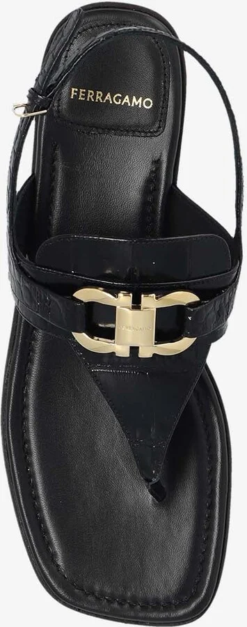Lula Slingback Sandals in Croc-Embossed Leather - Image 3