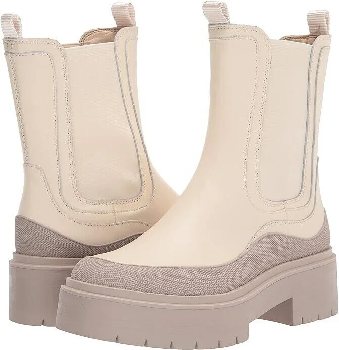 Lulia H8518L2-100 Boot Women's 10 Ivory Leather Ankle Chelsea KHD377