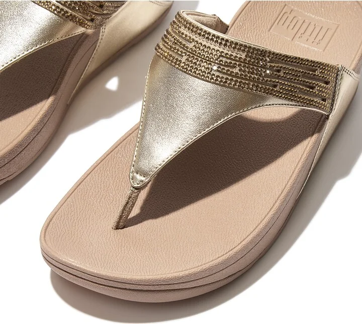 Lulu Crystal Leather Wedge Sandal - Image 5