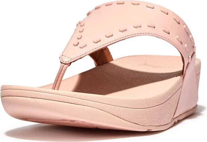 Lulu GB1-A35 Toe-Post Sandals Women's Pink Salt Leather Rubber-Stud