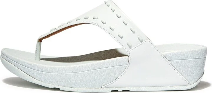 Lulu GB1-A45 Toe-Post Sandals Women's Seafoam Blue Leather Rubber-Stud