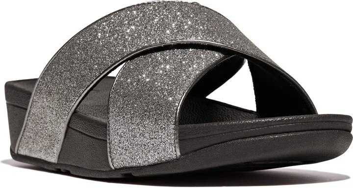Lulu Glitterdust Platform Wedge Slide Sandal