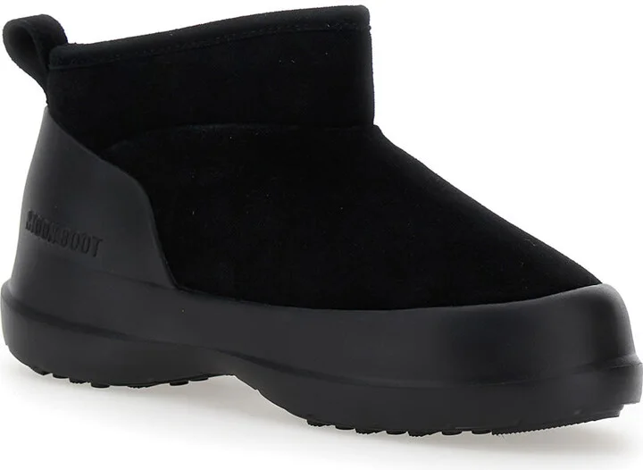 'luna' Black Ankle Boots In Suede And Tech Fabric Woman - Image 2