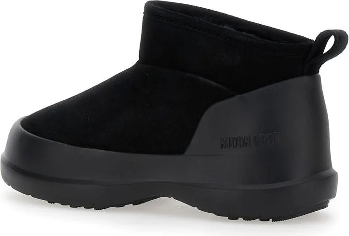 'luna' Black Ankle Boots In Suede And Tech Fabric Woman - Image 3