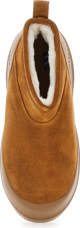 'luna' Brown Ankle Boots With Logo Lettering On The Side In Leather And Suede Woman - Image 4
