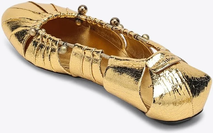 Luna Cut-Out Metallic Ballet Flats - Image 2