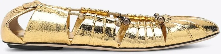 Luna Cut-Out Metallic Ballet Flats
