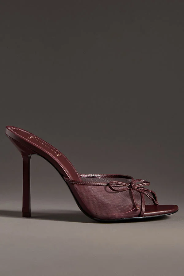 Luna Mesh Bow Open-Toe Heeled Mules - Image 2