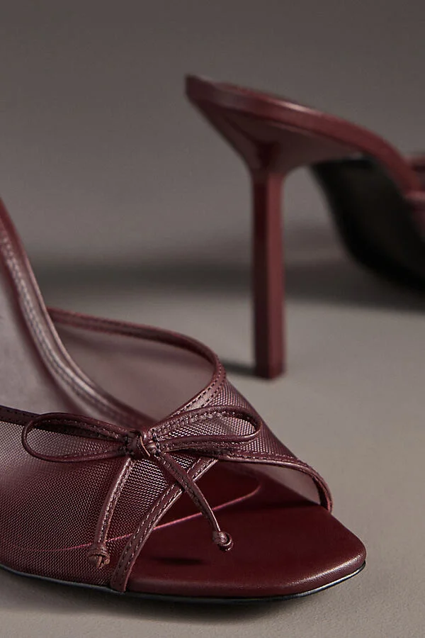 Luna Mesh Bow Open-Toe Heeled Mules - Image 3