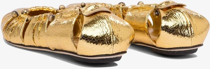 Luna Metallic Leather Ballet Flats - Image 3