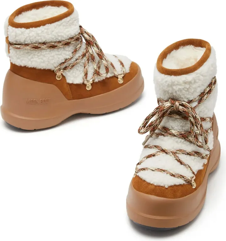 Luna shearling lace-up boots - Image 4