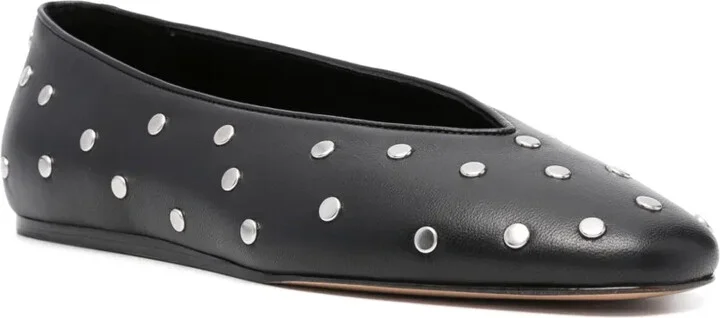 Luna stud-embellished leather ballerina shoes - Image 2