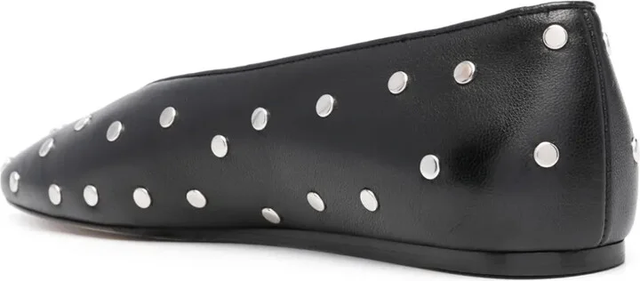 Luna stud-embellished leather ballerina shoes - Image 3