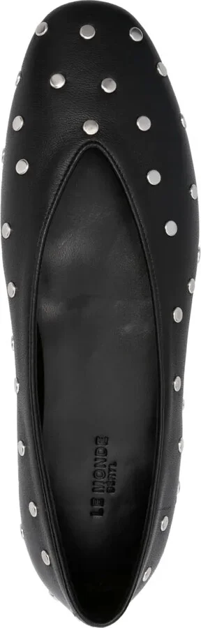 Luna stud-embellished leather ballerina shoes - Image 4