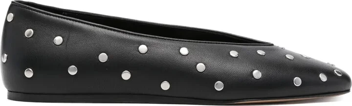 Luna stud-embellished leather ballerina shoes
