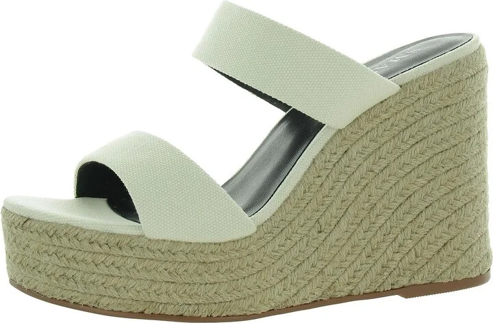 Luna Womens Open Toe Two-Strap Wedge Sandals