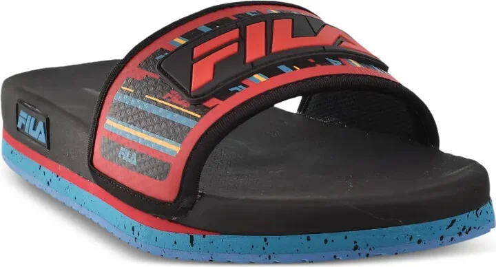 Lunar "Black/Capri Breeze/Fila Red" slides - Image 2