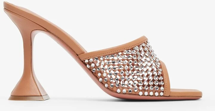 Lupita 95 beige crystal mules