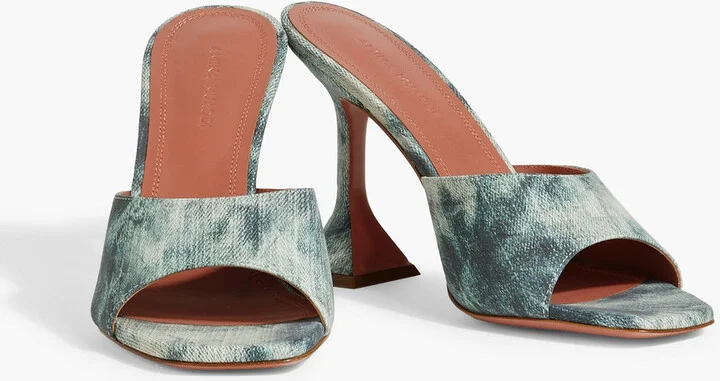 Lupita denim-effect suede mules - Image 2