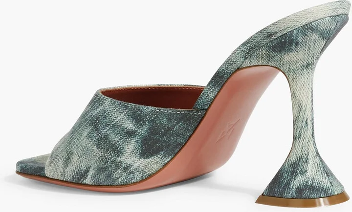 Lupita denim-effect suede mules - Image 3