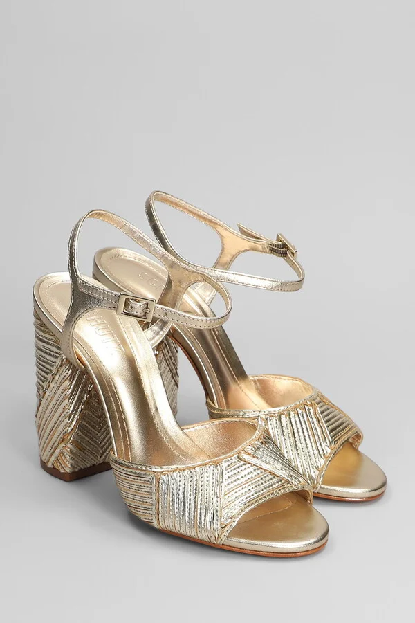 Lupita Sandals In Gold Leather - Image 2