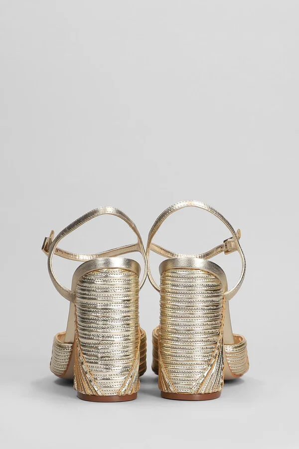 Lupita Sandals In Gold Leather - Image 4
