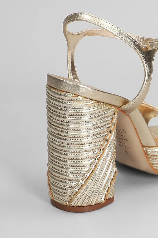 Lupita Sandals In Gold Leather - Image 5