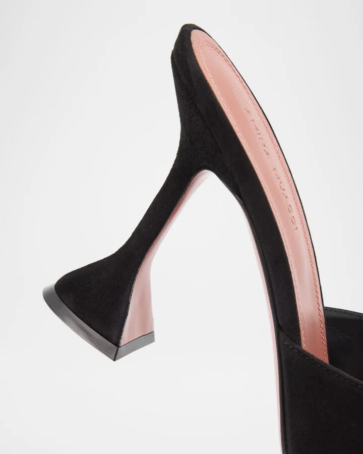 Lupita Suede Pedestal Mule Sandals - Image 9