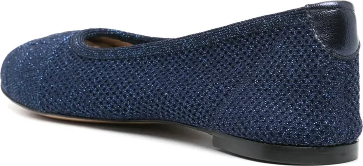 Lurex-Detail Knitted Ballerina Shoes - Image 3