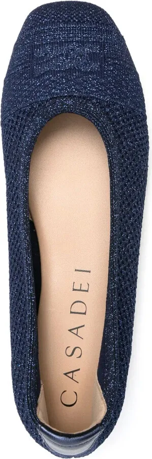 Lurex-Detail Knitted Ballerina Shoes - Image 4