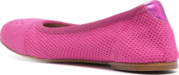 Lurex-Detail Knitted Ballerina Shoes - Image 3