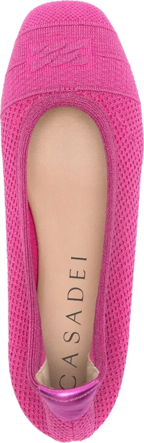 Lurex-Detail Knitted Ballerina Shoes - Image 4