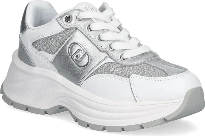 Lurex-Detail Leather Sneakers - Image 2