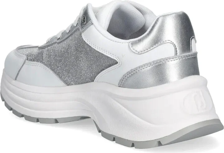 Lurex-Detail Leather Sneakers - Image 3