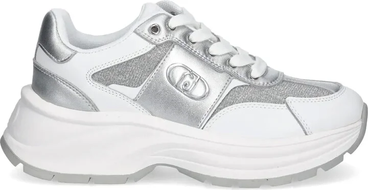 Lurex-Detail Leather Sneakers