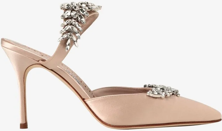 Lurum 90 Crystal-Embellished Mules in Satin