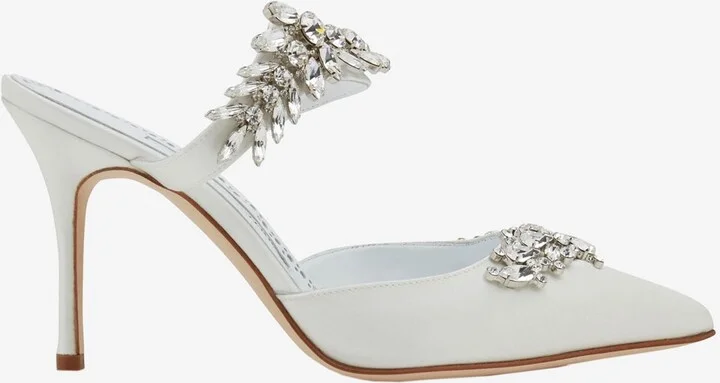 Lurum 90 Crystal-Embellished Mules in Satin