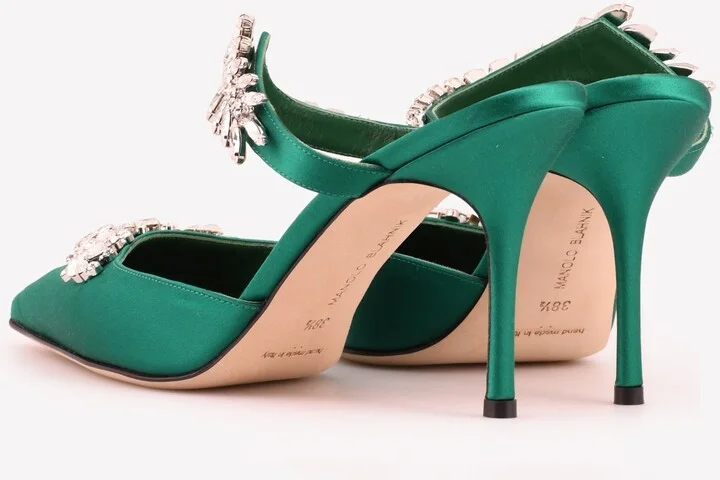 Lurum 90 Satin Crystal-Embellished Mules - Image 2