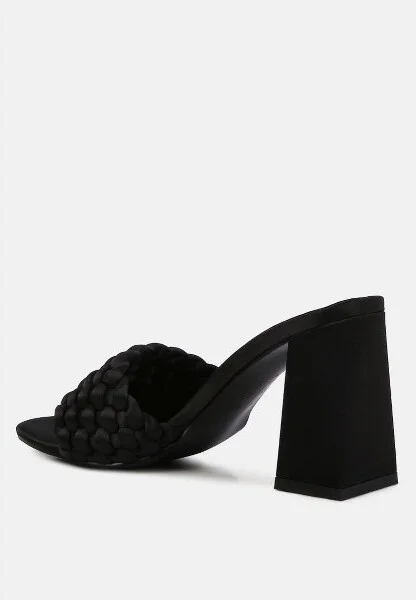 Lust Look Braided Satin Block Sandals Women - Image 3