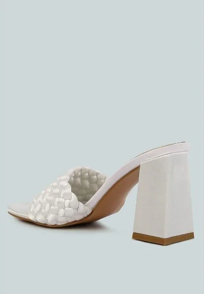 Lust Look Braided Satin Block Sandals Women - Image 4